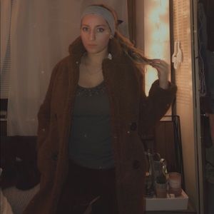 Medium Brown Winter Sherpa Coat